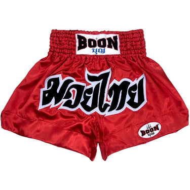 MT02RD Muay Thai Shorts RED CLASSIC - BOON Sport